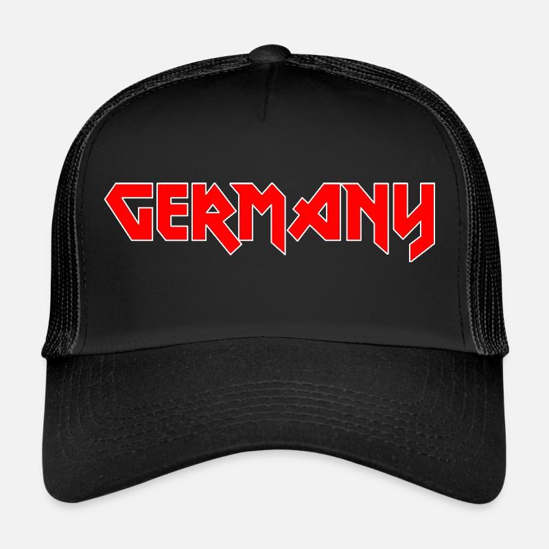 Modisches Heimat GERMANY Metal-Design - Trucker Cap - Schwarz/Schwarz