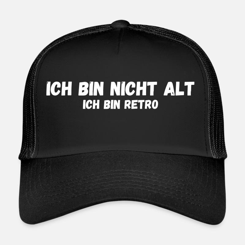 Ich bin nicht alt ich bin retro - Trucker Cap - Schwarz/Schwarz