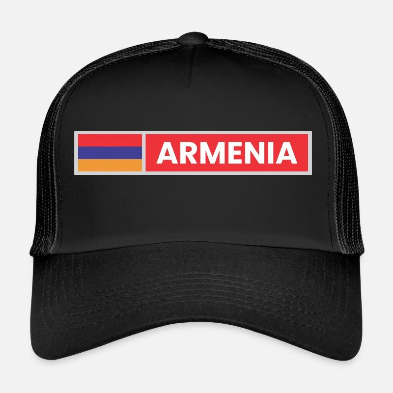 Drapeau de l’Arménie - Casquette trucker  - noir/noir
