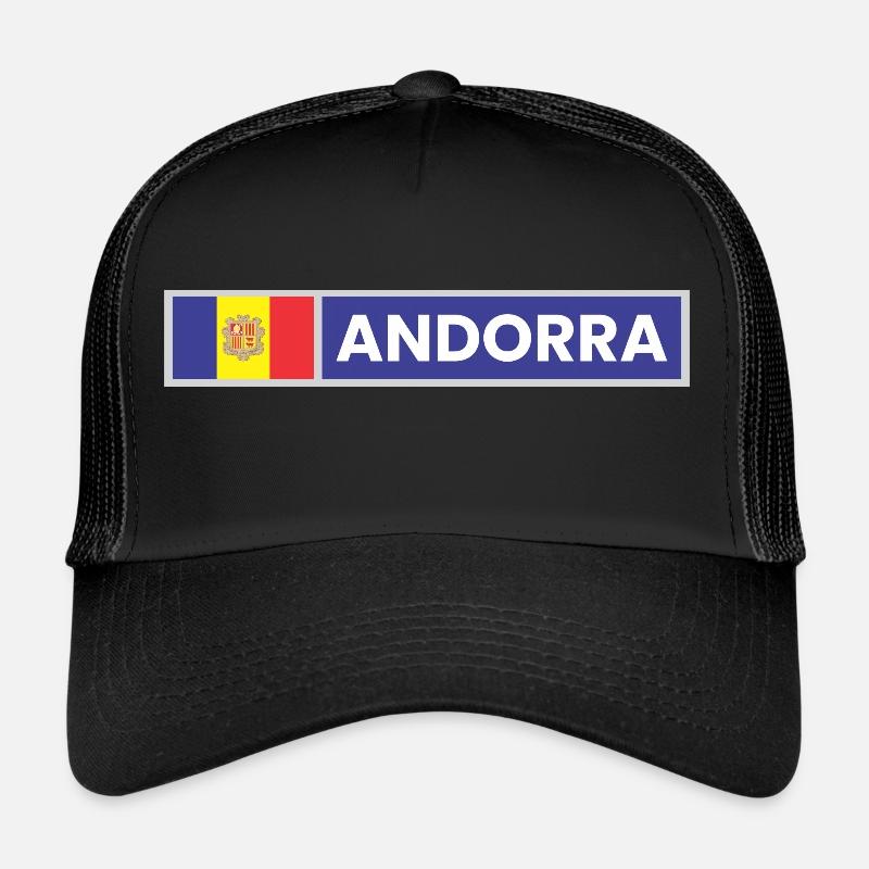 Andorra Flag - Trucker Cap - black/black