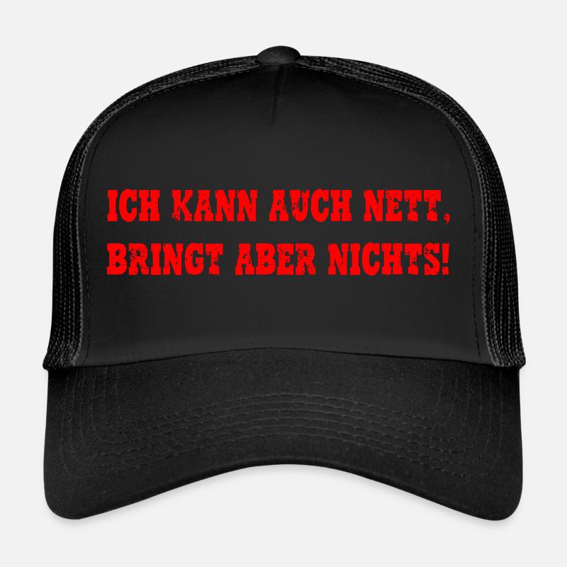 Ouzimade, nett - Trucker Cap - Schwarz/Schwarz