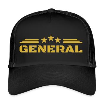 Militaria General - Trucker Cap - Schwarz/Schwarz - Vorne