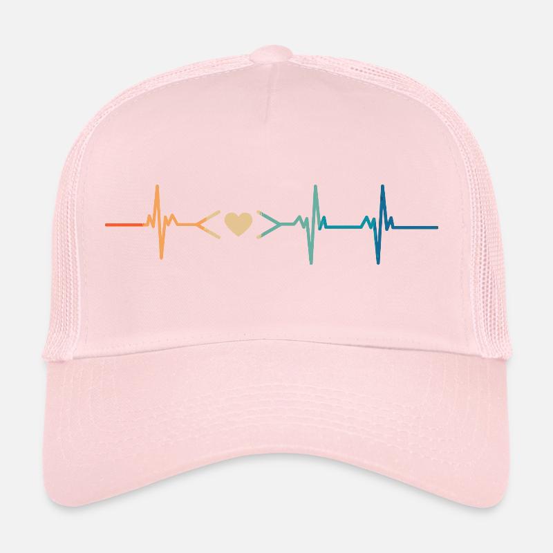 Battement de cœur codage amour Casquette trucker 