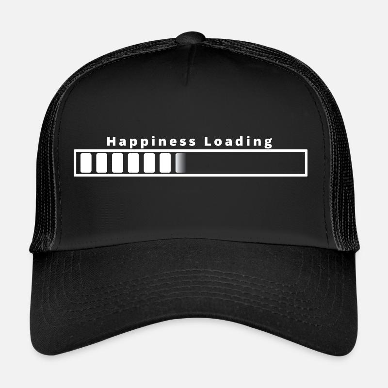 Happiness loading - Trucker Cap - Schwarz/Schwarz