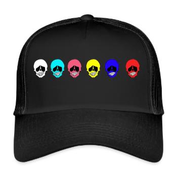 Bunte Köpfe - Trucker Cap - Schwarz/Schwarz - Vorne