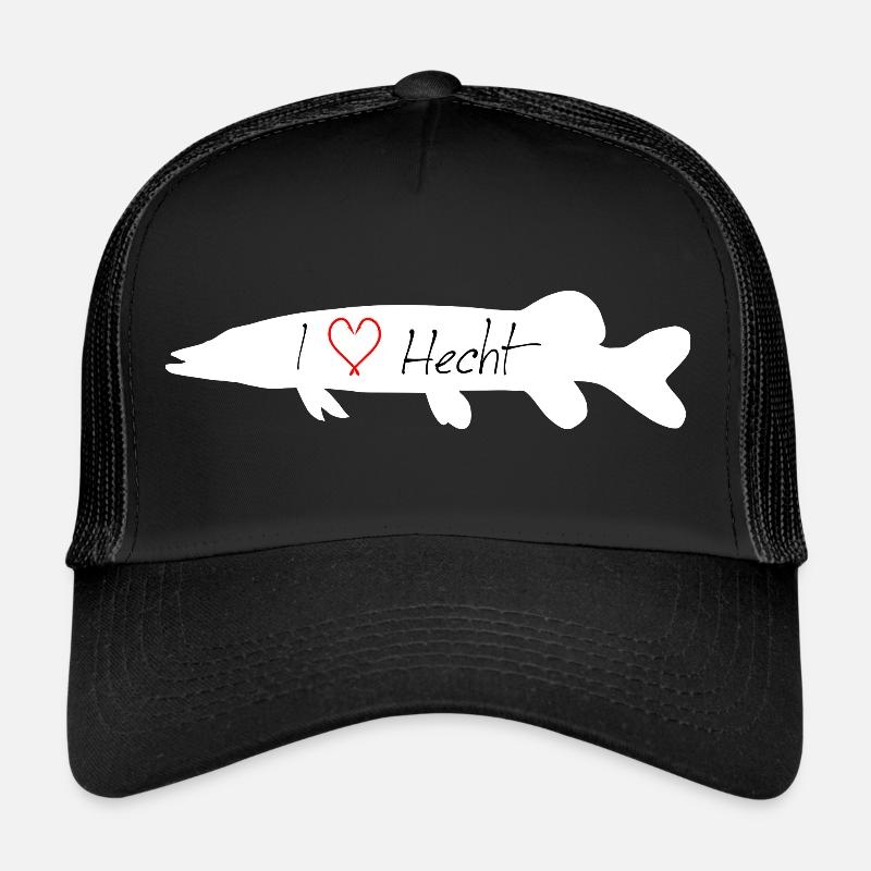 I Love Pike white - Trucker Cap - black/black