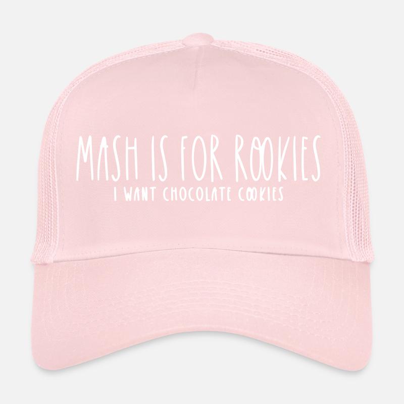 LA PURÉE, C’EST POUR LES DÉBUTANTS, JE VEUX DES BISCUITS AU CHOCOLAT Casquette trucker 