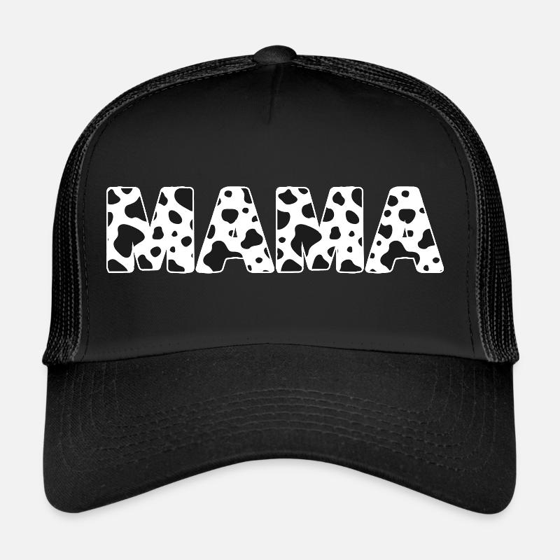 Niedliche Mama Kuh Print Schwarz Weiß Mama Mutter Tier Trucker Cap