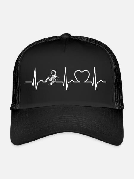 Scorpio - Poison Stinger - Pulse - Heart Curve - ECG - Trucker Cap - black/black - Front