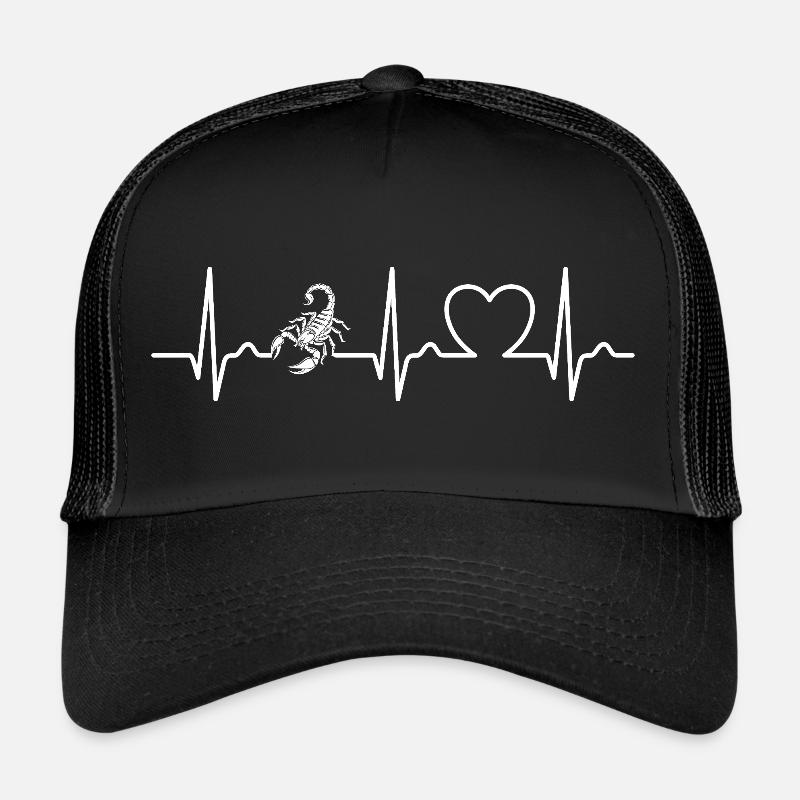 Scorpion - Dard empoisonné - Pouls - Courbe cardiaque - ECG Casquette trucker 