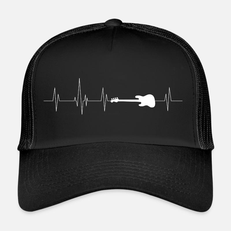 Electric guitar heartbeat white Trucker Cap