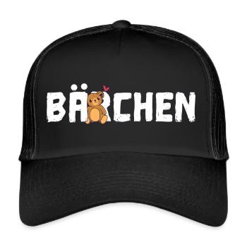 Bärchen Geschenk Liebe Herz Kosename Spitzname - Trucker Cap - Schwarz/Schwarz - Vorne
