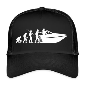 Motorboot fahren Kapitän Motorboot Sportboot Boots - Trucker Cap - Schwarz/Schwarz - Vorne