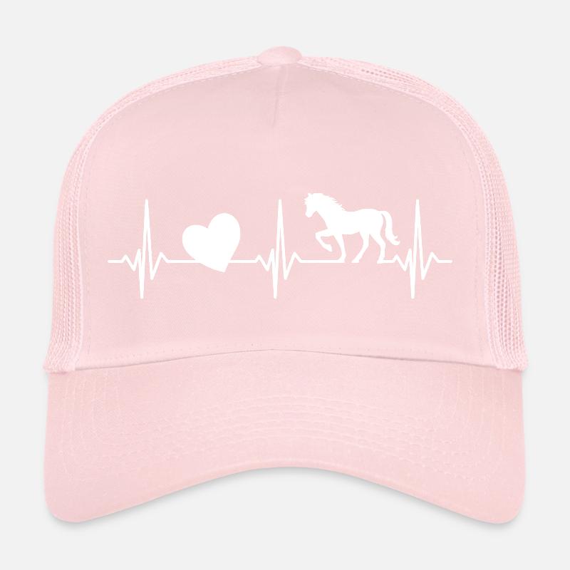 Heartbeat Cheval ECG Cavalier Coeur Équitation Casquette trucker 