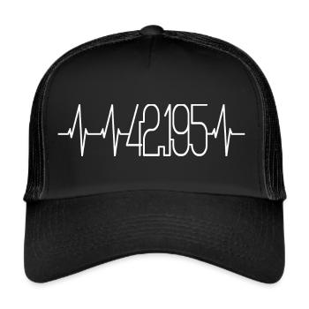 Marathon 42,195 Heartbeat - Trucker Cap - black/black - Front