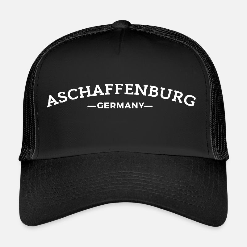 Aschaffenburg Germany Meine Stadt Geschenkidee - Trucker Cap - Schwarz/Schwarz