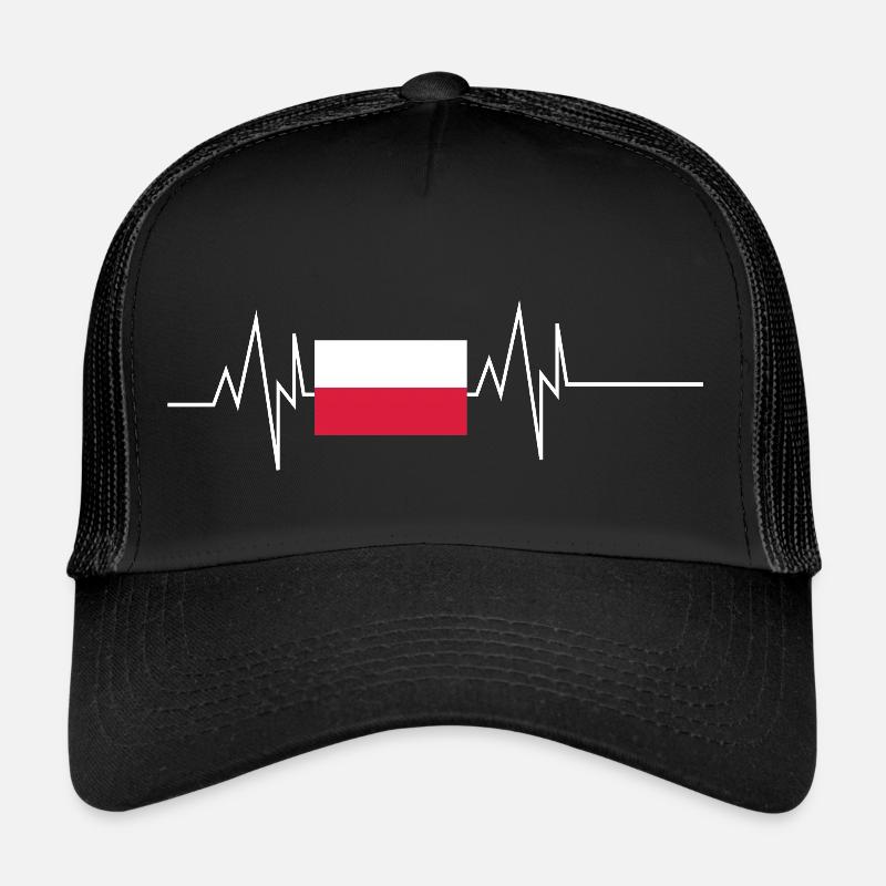 Polen Flagge Herzschlag Trucker Cap