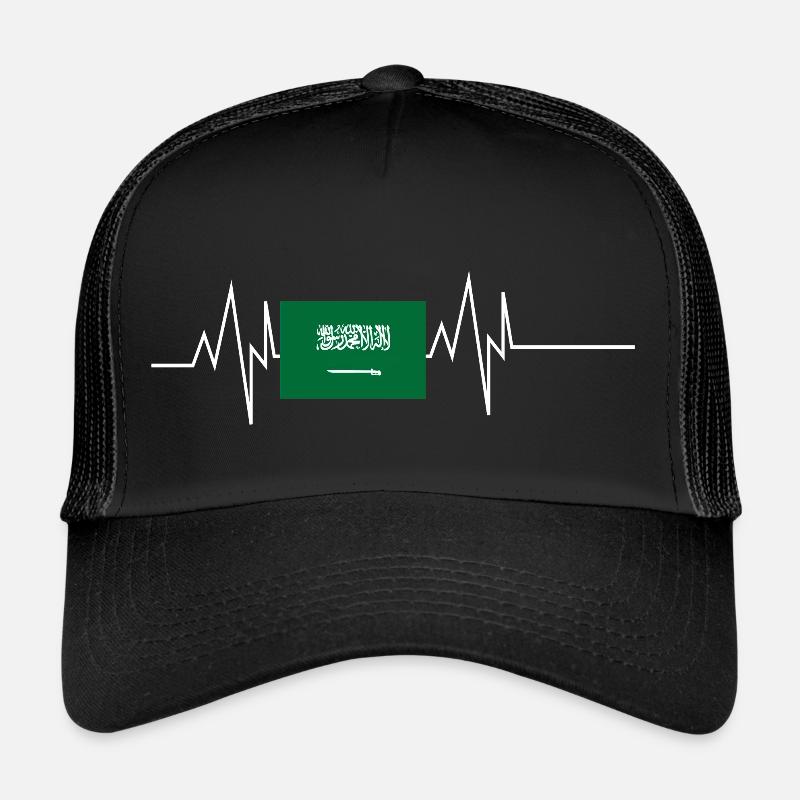 Drapeau de l’Arabie saoudite Battement de cœur Casquette trucker 