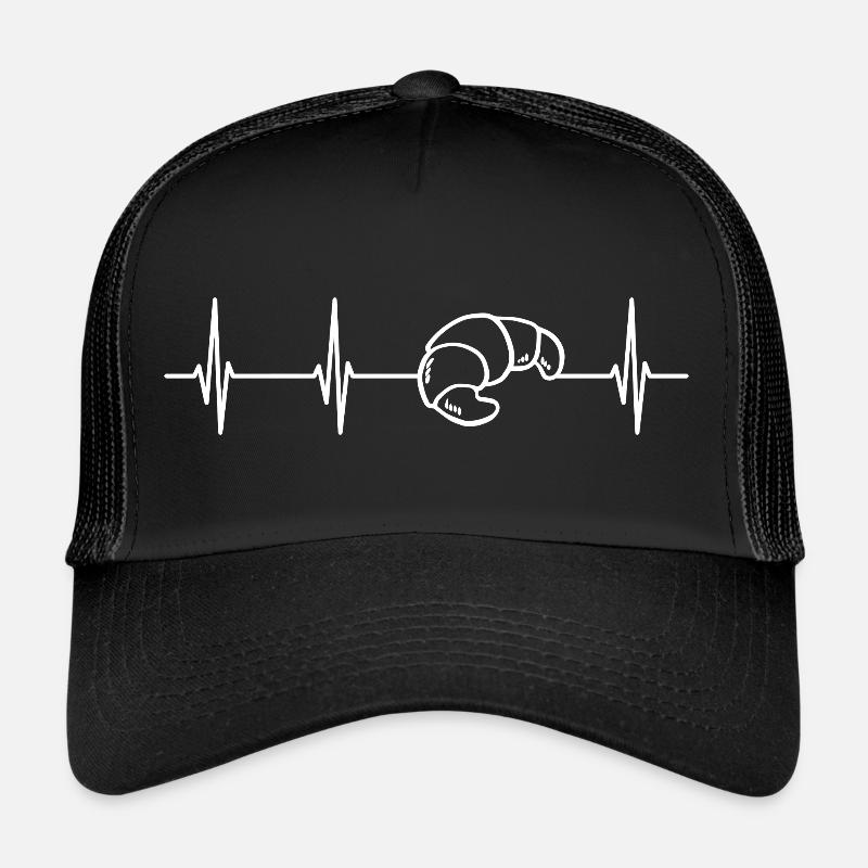 Herzschlag Bäcker Croissant. - Trucker Cap - Schwarz/Schwarz