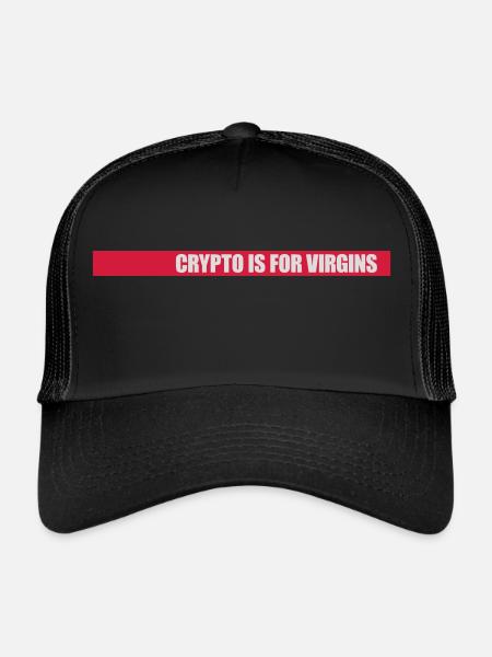 crypto is for virgins - Trucker Cap - black/black - Front