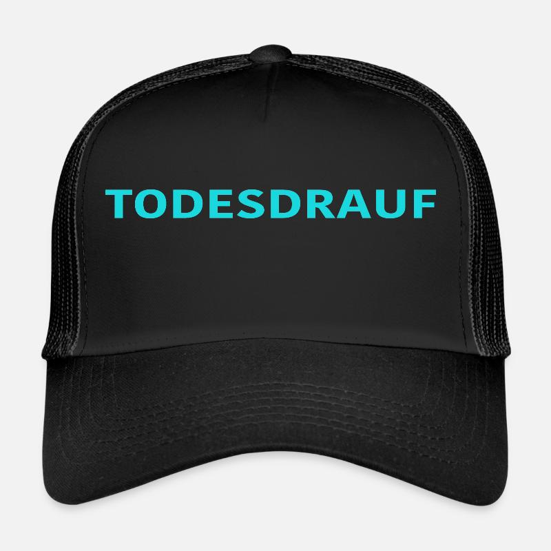 DEATH ON IT BLEU CLAIR - Casquette trucker - noir/noir