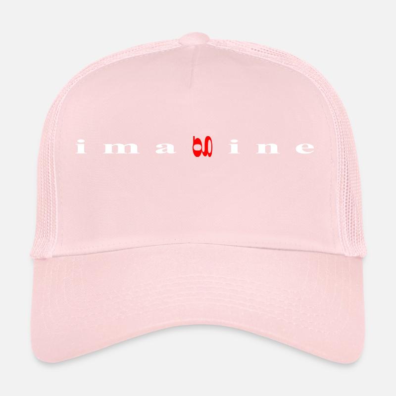 imagine, design blanc et rouge Casquette trucker 
