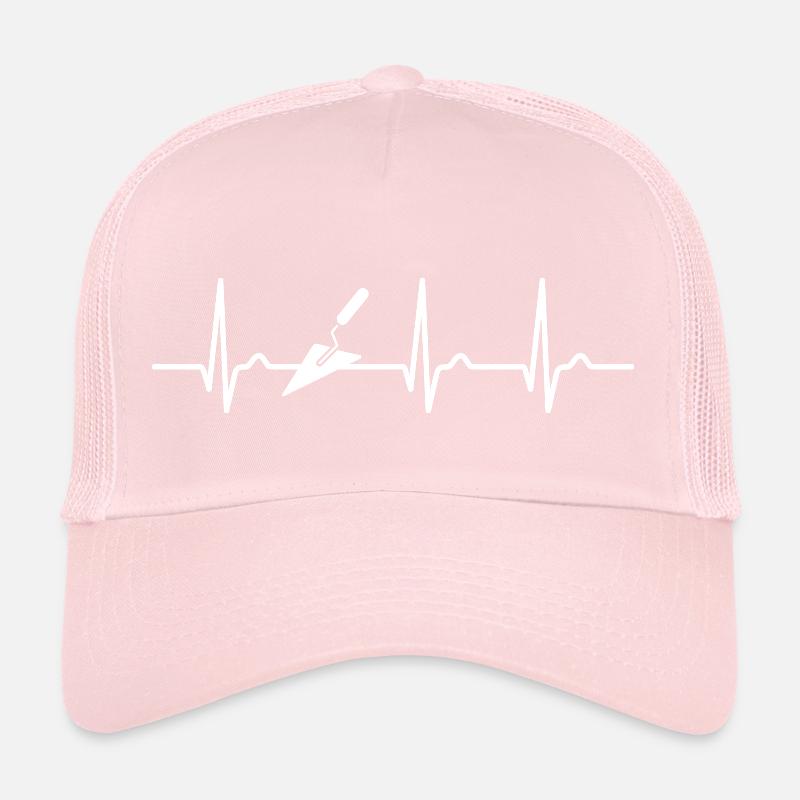 ECG curve - heart curve - bricklayer - trowel Trucker Cap