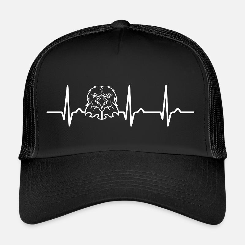 ECG curve - heart curve - pulse - eagle's head Trucker Cap