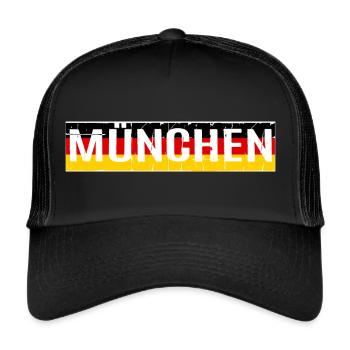 MÜNCHEN MUNICH DEUTSCHLAND GERMANY BAYERN BAVARIA - Trucker Cap - black/black - Front
