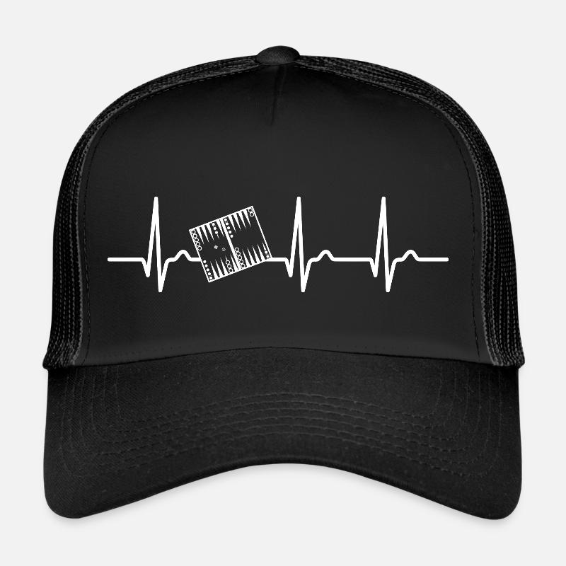 Courbe ECG - Courbe cardiaque - Backgammon - Dés Casquette trucker 