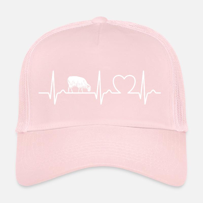 ECG Curve - Heart Curve - Pulse - Sheep - Wool Trucker Cap