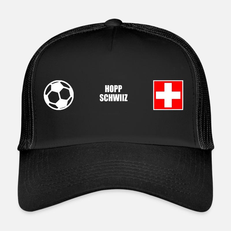 Schweiz - Trucker Cap - Schwarz/Schwarz