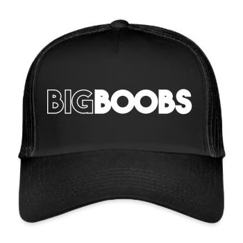 funny gift idea big boobs tits jugs fun huge - Trucker Cap - black/black - Front