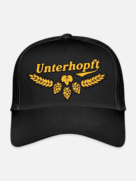 Unterhopft, Outline - Trucker Cap - black/black - Front