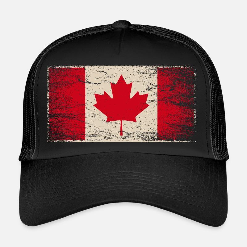 Canada Érable Vancouver Montréal Toronto Maple Leaf - Casquette trucker - noir/noir