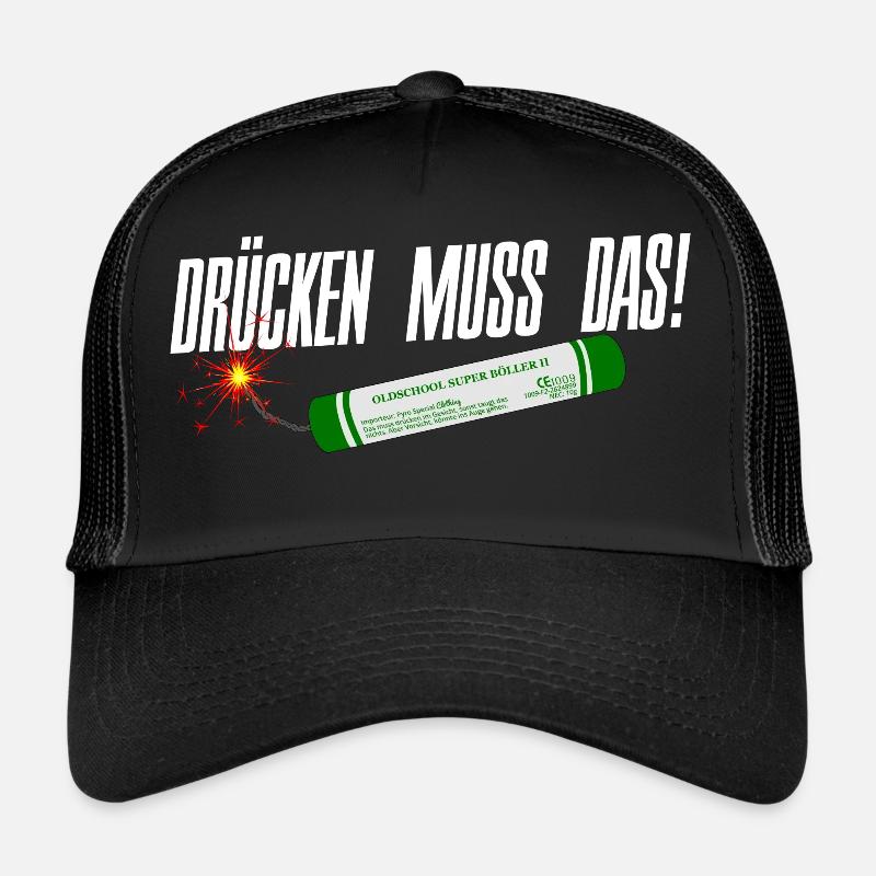 Pyro Feuerwerk drücken muss das - Trucker Cap - Schwarz/Schwarz