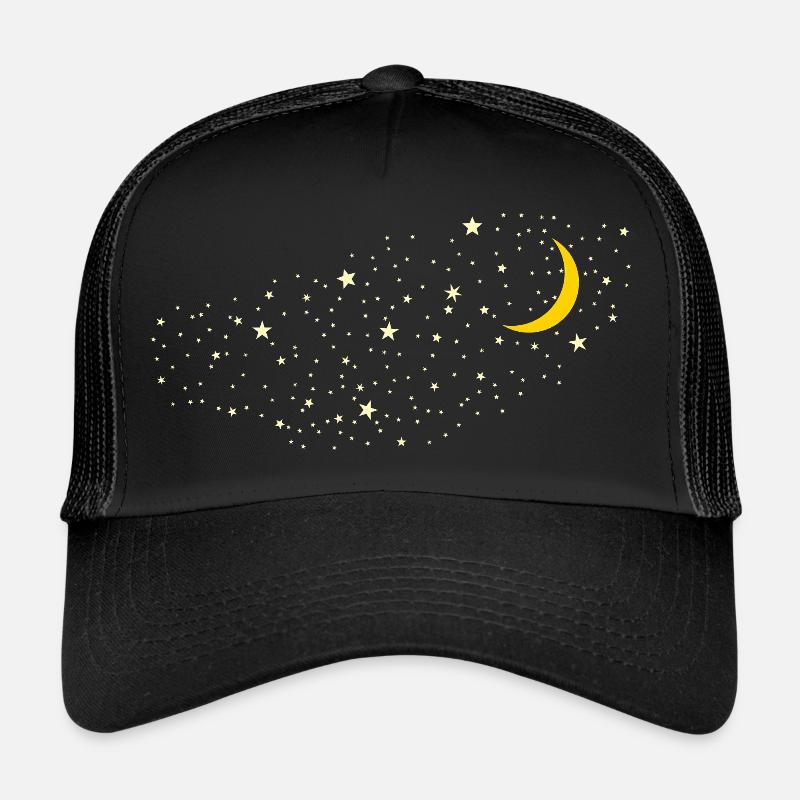 Moon and Stars | Starry sky for Romantics - Trucker Cap - black/black