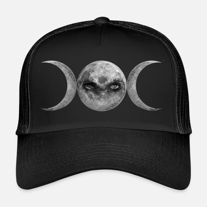 Trinitarian Goddess Wicca Symbol - Trucker Cap - black/black