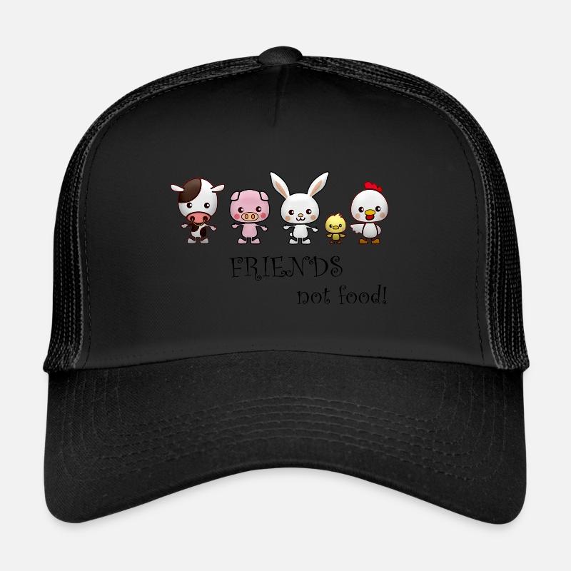 Des amis pas de la nourriture - Casquette trucker  - noir/noir