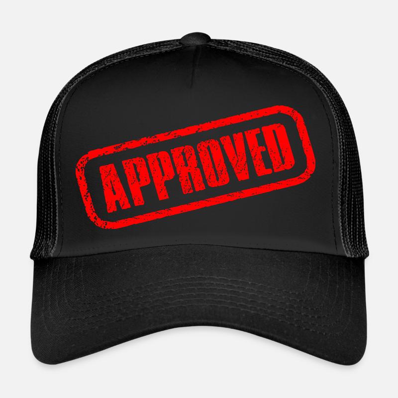 genehmigter genehmigter Stempel - Trucker Cap - Schwarz/Schwarz