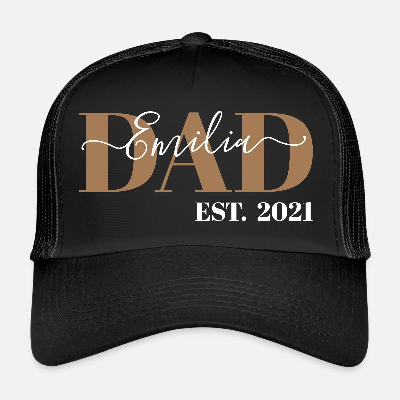 EMILIA - DAD EST. 2021 - DADDY SINCE 2021 - BABY - Trucker Cap - Schwarz/Schwarz