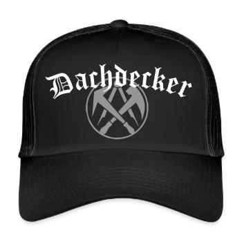 Dachdecker mit Logo - Trucker Cap - Schwarz/Schwarz - Vorne