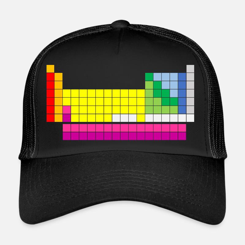 Tableau périodique des éléments - Casquette trucker - noir/noir