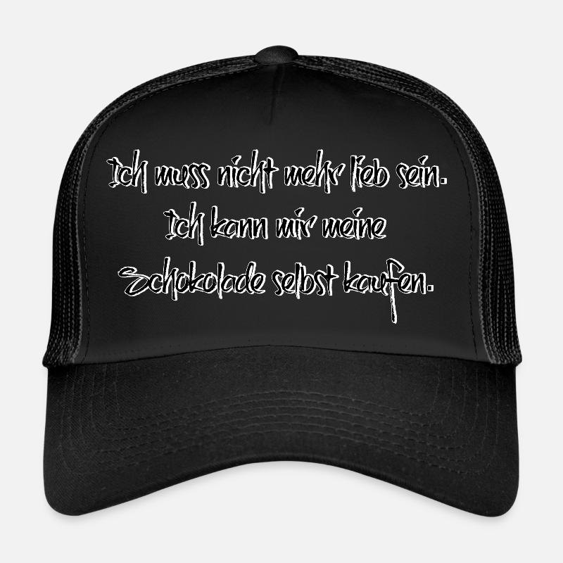 Ich muss nicht mehr lieb sein - Schokolade - Trucker Cap - Schwarz/Schwarz