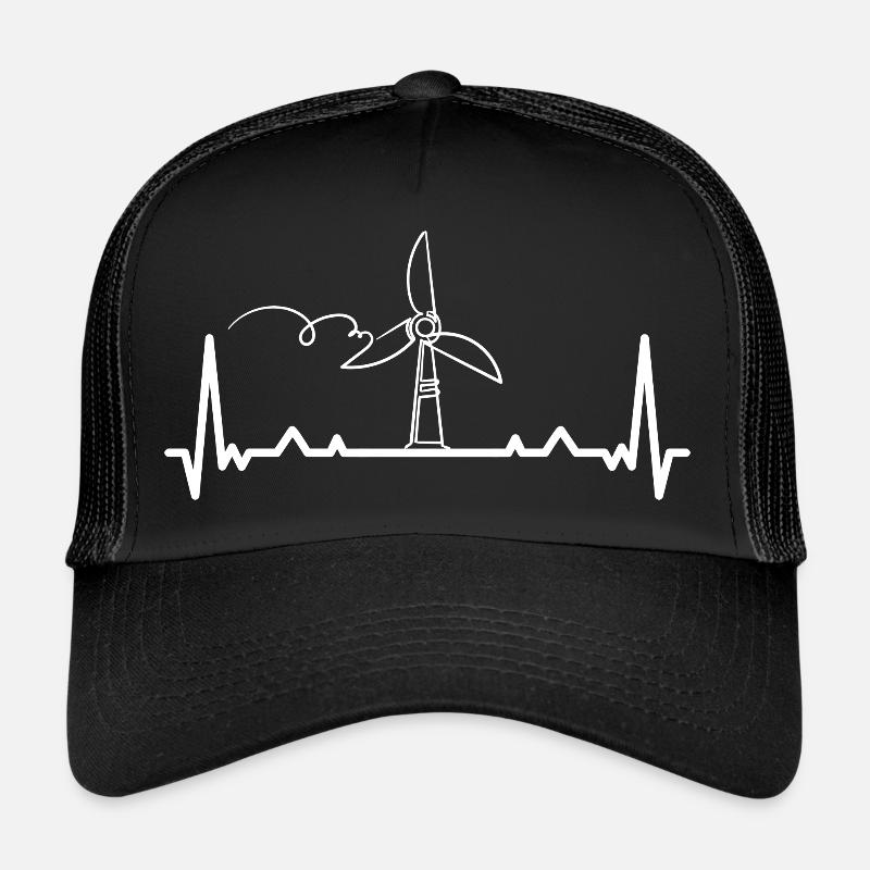 Technicien d’éolienne énergie éolienne de parc éolien - Casquette trucker  - noir/noir