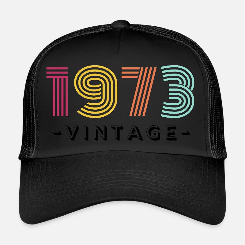 1973 VINTAGE - Trucker Cap - Schwarz/Schwarz