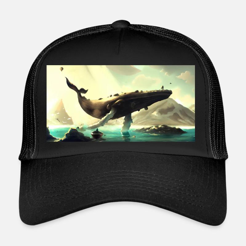 Whale floating in the sky Trucker Cap