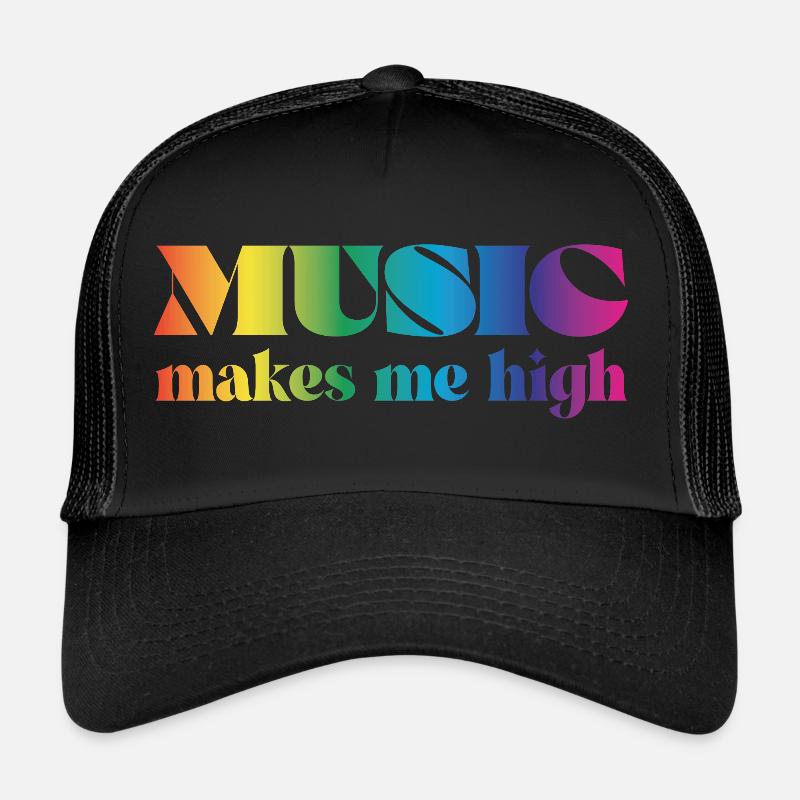 Music makes me high - Trucker Cap - black/black