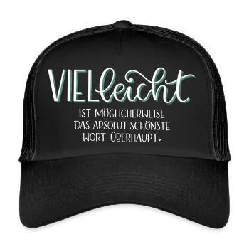 Vielleicht - Trucker Cap - Schwarz/Schwarz - Vorne