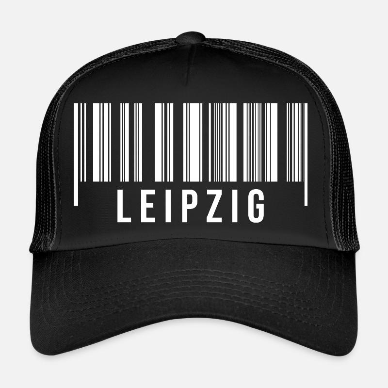 Erzgebirge Strichcode Leipzig - Trucker Cap - Schwarz/Schwarz